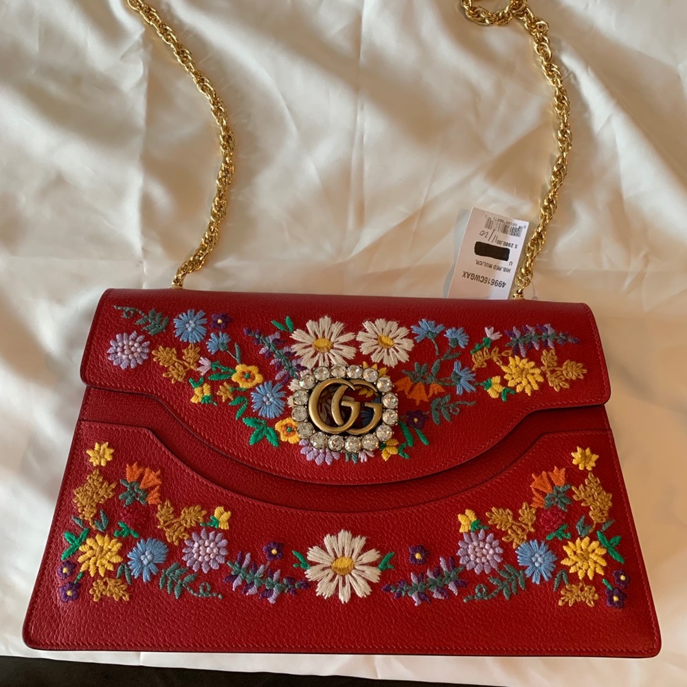 Gucci Large Linea Ricami Floral Shoulder Bag - Picture 3 of 16